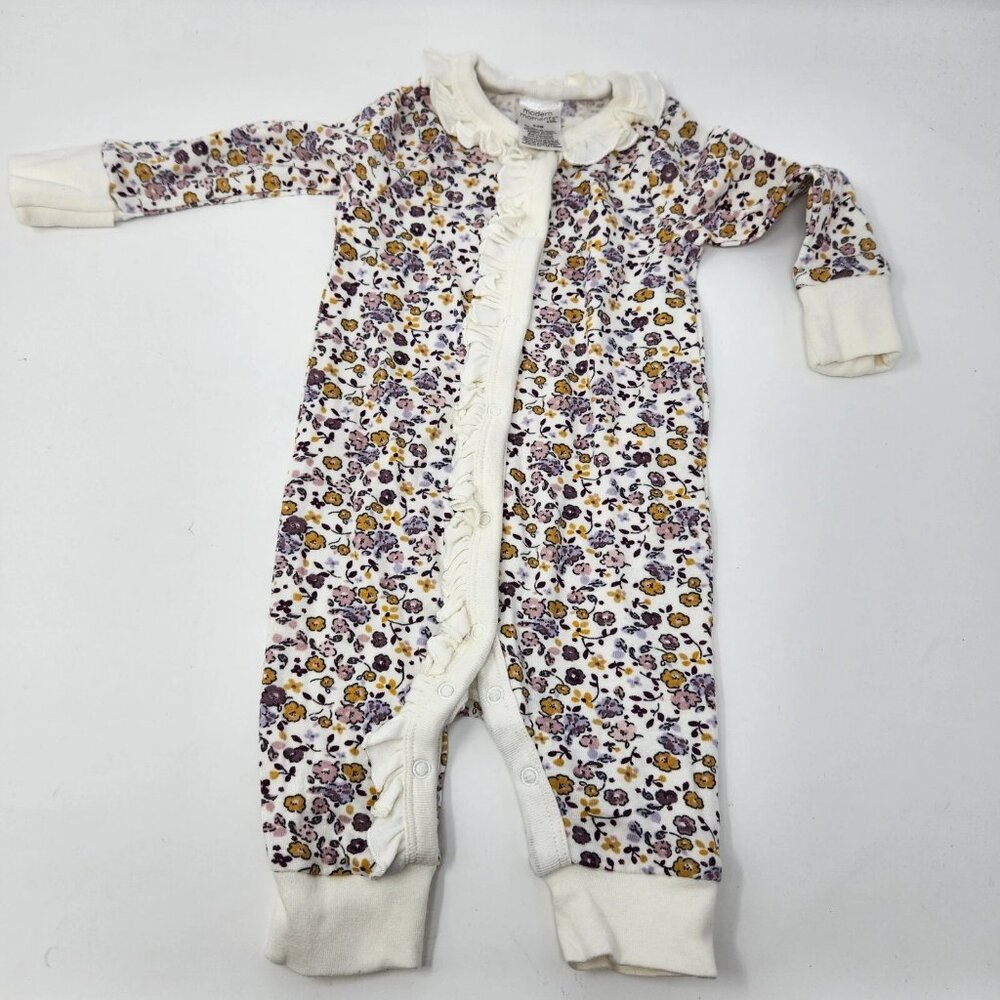 Modern Moments Gerber purple yellow floral one piece size 0-3M